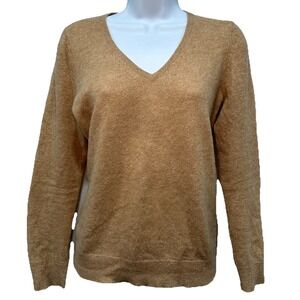 Charter Club Sweater Luxury 100% Cashmere Women's Sz Medium Camel Brown Pullover